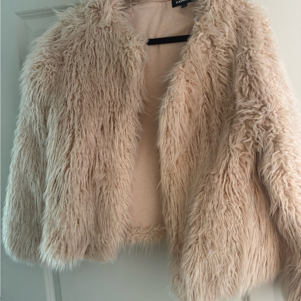 Express Light Pink Teddy Jacket